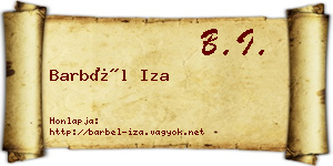 Barbél Iza névjegykártya